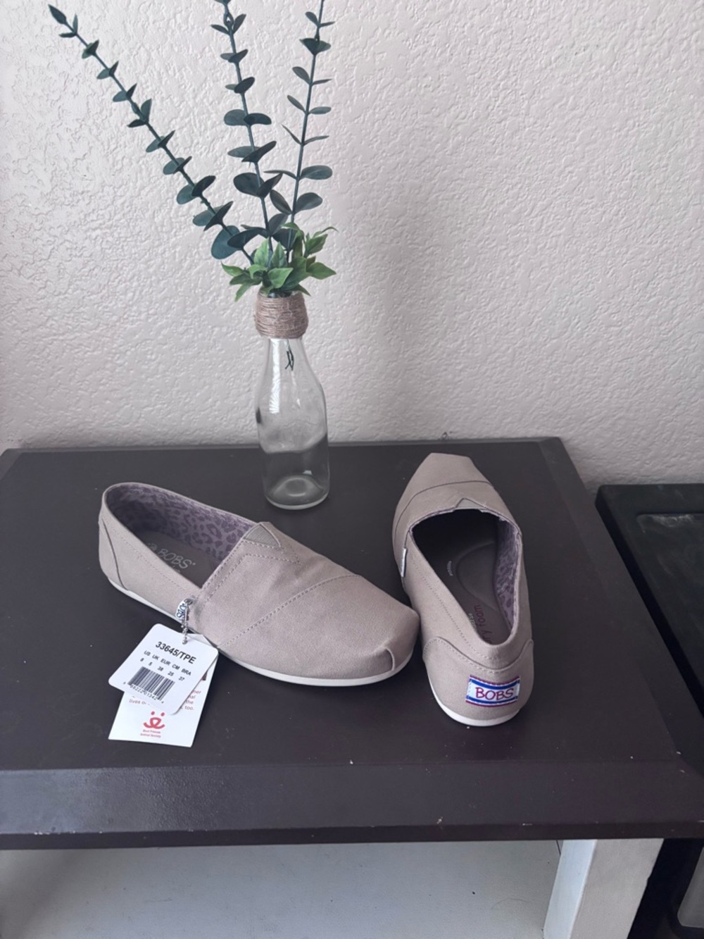 Skechers BOBS Slip-On Flats in Taupe